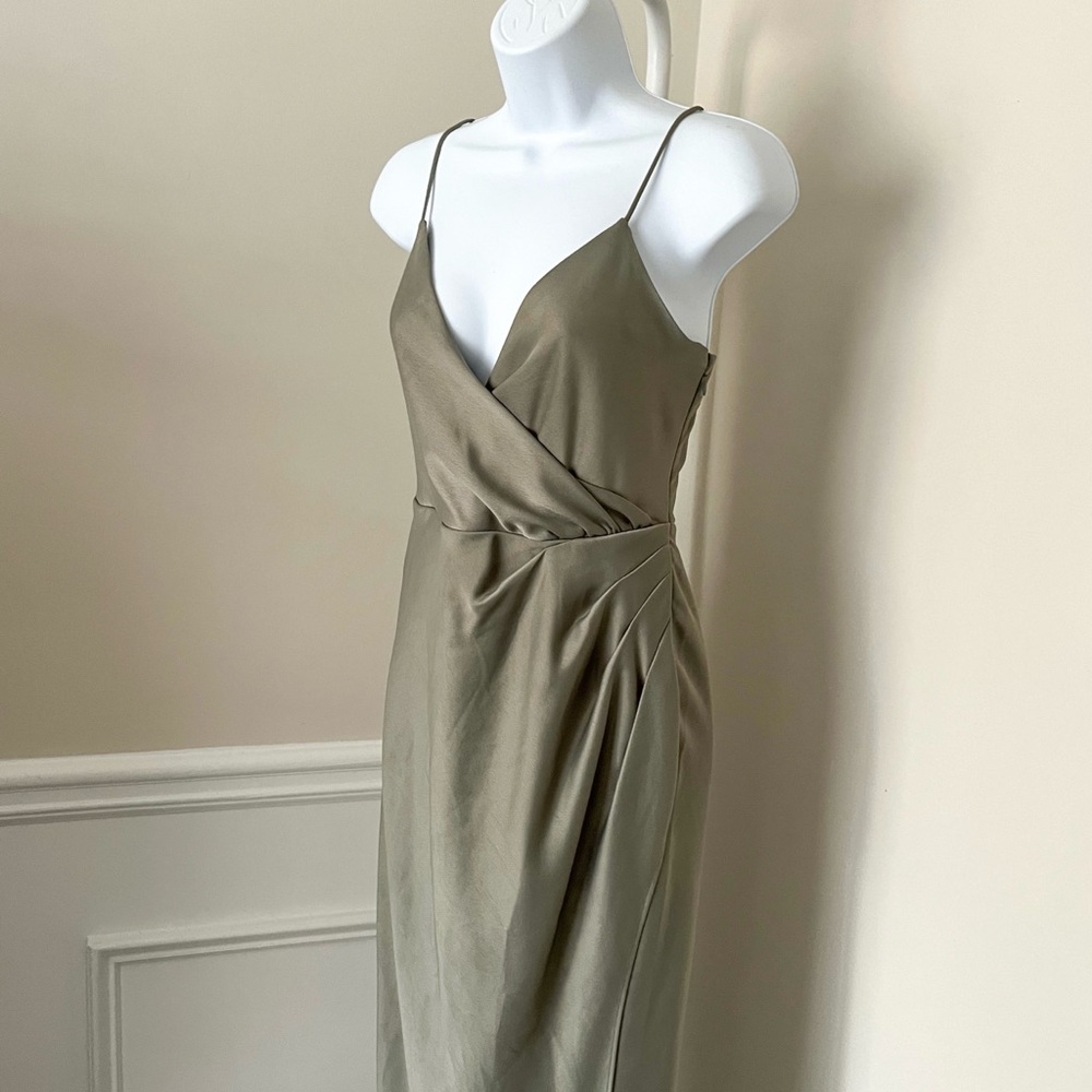 ANTHROPOLOGIE BHLDN Freya Satin Charmeuse Sleeveless Cocktail Dress Women’s 6 - Picture 5 of 11
